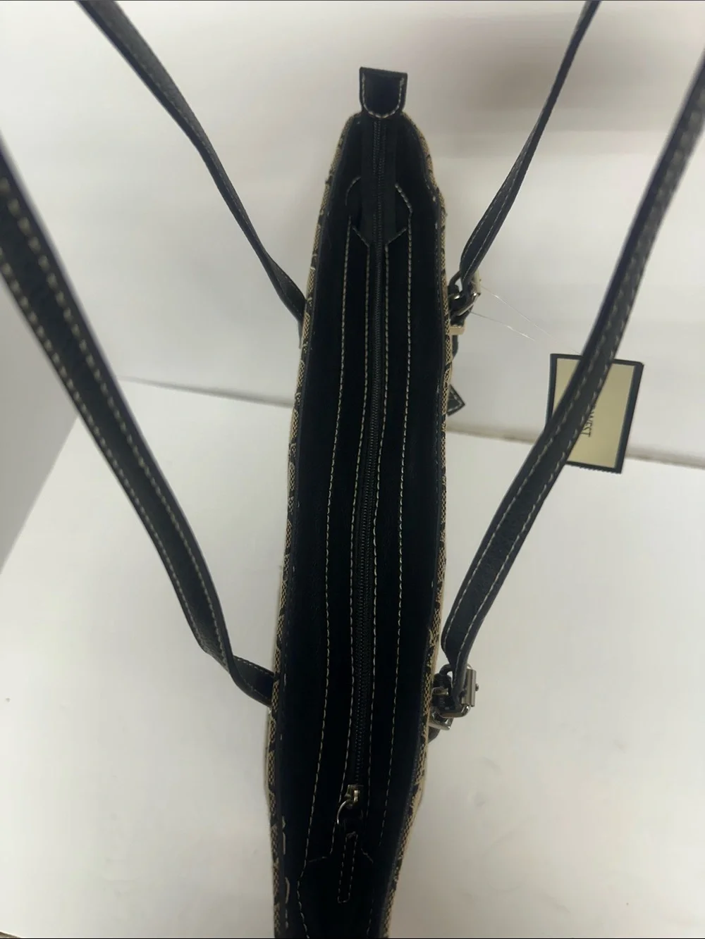 Nine West Tan and Black Geometric Tote